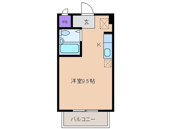 内部駅 徒歩9分 5階の物件間取画像